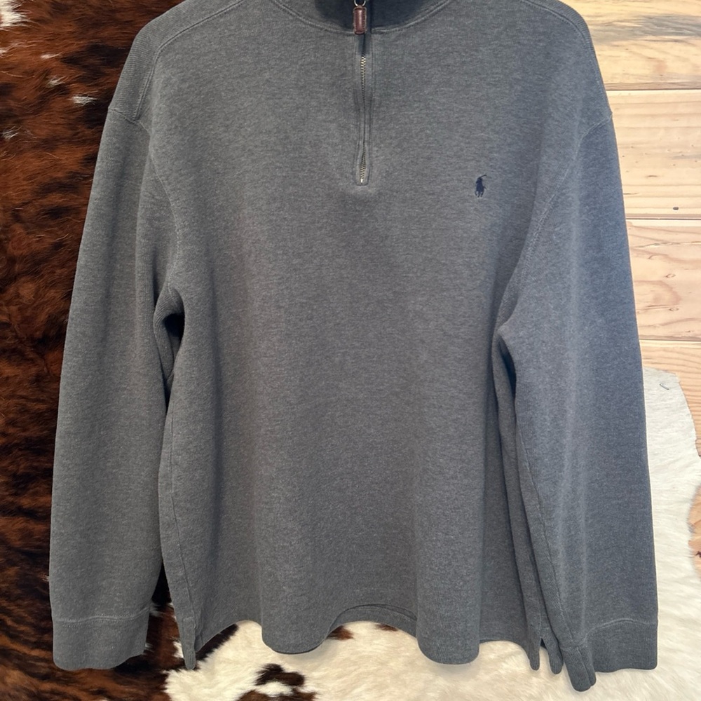 EUC Polo Ralph Lauren Grey 1/4 Zip Men's Pullover Size XXL